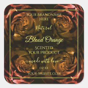 Donkere rode Oranje Rozen Tabletten voor grafische Vierkante Sticker