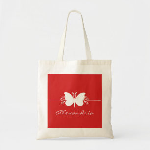 Donkere rode vlinder zwaait Canvas tas
