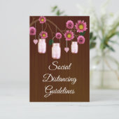 Donkere roest roze bloem vaas veiligheidsmaatregel informatiekaartje (Staand voorkant)