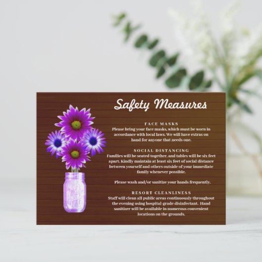 Donkere Roestige Paarse Bloemige Metselwerk Pot Ve Informatiekaartje (Staand voorkant)