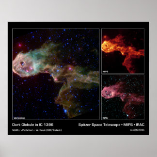Donkere rol in IC 1396 - Spitzer Space Telescope Poster
