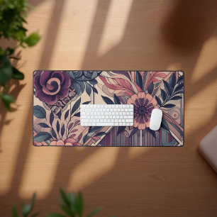 Donkere Romance Bourgogne Art Deco Bloemenzomer Bureaumat