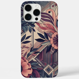 Donkere Romance Bourgogne Art Deco Bloemenzomer iPhone 16 Pro Max Hoesje