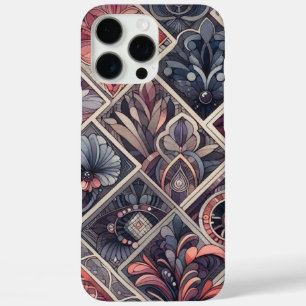 Donkere Romance Bourgogne Art Deco Bloemenzomer iPhone 16 Pro Max Hoesje