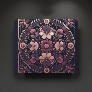 Donkere Romance Bourgogne Art Deco Bloemenzomer Muismat