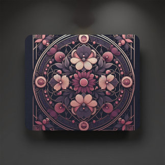 Donkere Romance Bourgogne Art Deco Bloemenzomer Muismat