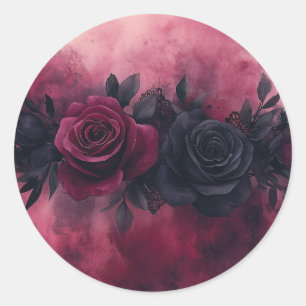 Donkere Romance: Gotisch Roos en kantontwerp Ronde Sticker