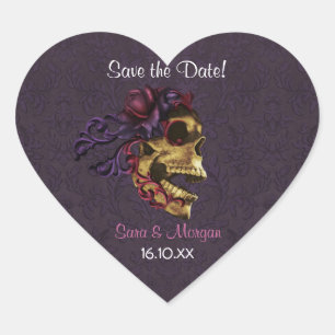 Donkere Romance met Skull Art Hart Sticker