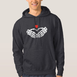 Donkere Romance Skelet Hart Hoodie voor Koppels