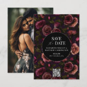 Donkere Romantische Bloemen Foto Save The Date Kaa (Voorkant / Achterkant)