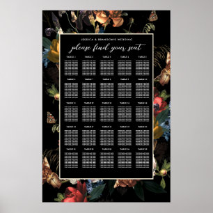Donkere Romantische Bloemige Nederlandse Trouwzaal Poster