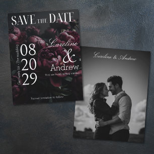 Donkere Romantische Elegante Tijdschrift Foto Save The Date