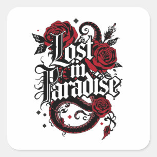 Donkere Romantische Tattoo Stijl Citaat Vierkante Sticker