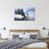 Donkere rook- en vuurwolken komen tevoorschijn 3 canvas afdruk (Insitu (Slaapkamer))