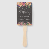 Donkere Roos Botanische Fete Weddenschap Handwaaier (Voorkant)