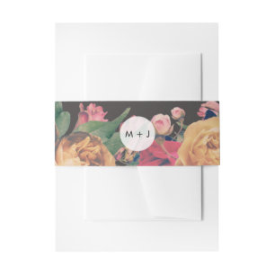 Donkere Roos Botanische Fete Weddenschap Uitnodigingen Wikkel