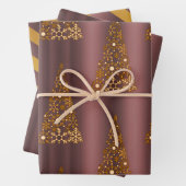 Donkere Roos Gold Dusky Roze Kerstmis Inpakpapier Vel (In situ)