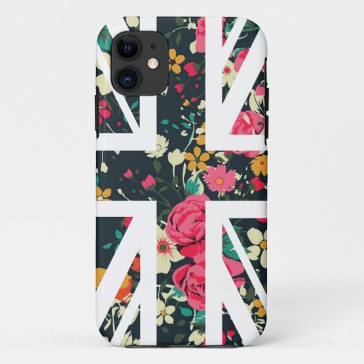 Donkere Roos Union Jack British (UK) vlag Case-Mate iPhone Case (Achterkant)