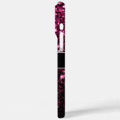 Donkere roze bruine glitter monogram Case-Mate iPhone case (Achterkant / Links)