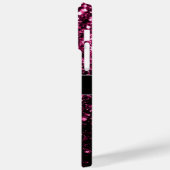 Donkere roze bruine glitter monogram Case-Mate iPhone case (Achterkant / Links)