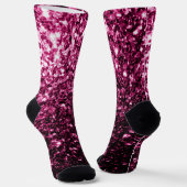 Donkere roze bruine glitter monogram sokken (Gebogen)