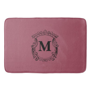 Donkere Roze Op Maat Gemaakte Monogram Wapenschild Badmat