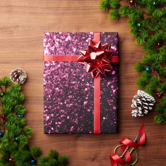 Donkere roze vlek met glanzend glitter cadeaupapier (Feestdagen Geschenken)