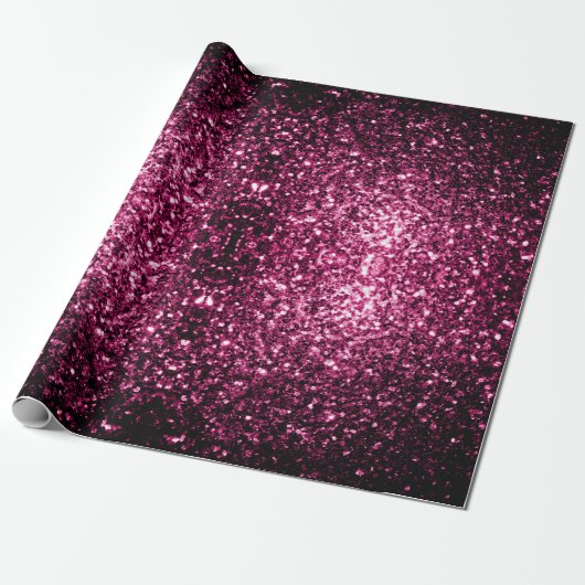 Donkere roze vlek met glanzend glitter cadeaupapier (Uitgerold)