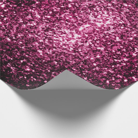 Donkere roze vlek met glanzend glitter cadeaupapier (Hoek)