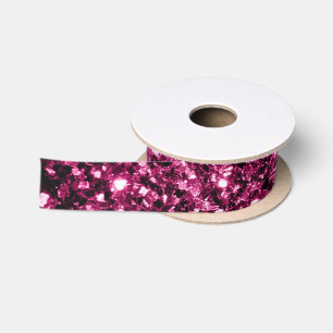 Donkere roze vlek met glanzend glitter lint