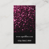 Donkere roze vlek met glanzend glitter sparkles en visitekaartje (Achterkant)