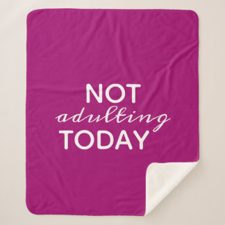 Donkere Roze & Witte Typografie Geen Volwassene Va Sherpa Deken