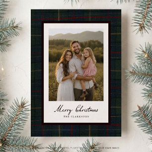 Donkere ruitfoto kerstkaart kaart