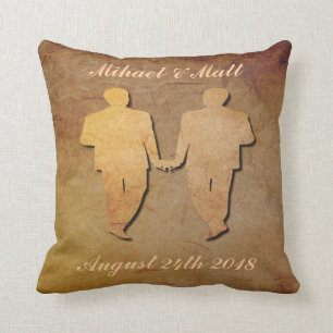 Donkere Rustic Pillow Custom Gay Wedding Gift for Kussen