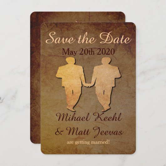 Donkere Rustieke Save the Date Kaart Huwelijk tuss (Voorkant / Achterkant)