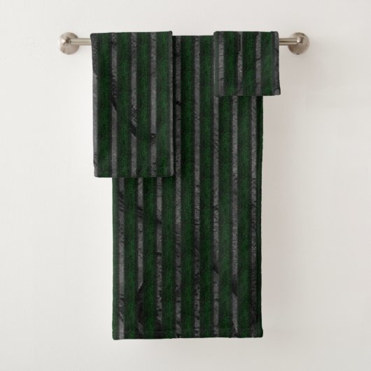 Donkere ruwe strepen over gekleurd abstract ontwer bad handdoek (Insitu)