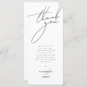 Donkere Sage Minimalistische Bruiloft Dank u Plaat Menu (Voorkant / Achterkant)