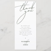 Donkere Sage Minimalistische Bruiloft Dank u Plaat Menu (Voorkant)