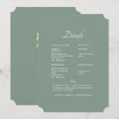 Donkere Sage Witte Hydrangea Bloemen Bruiloft Deta Kaart (Voorkant / Achterkant)