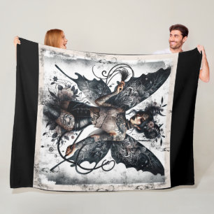 Donkere Schoonheid Gotische Aziatische Fee Tatoeag Fleece Deken