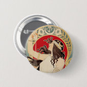 Donkere schoonheid met fruit ronde button 5,7 cm (Voorkant /achterkant)