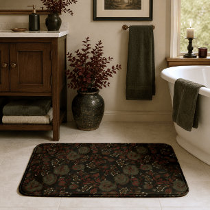 Donkere Sfeervolle Vintage Bloem Gothic Cottage Badmat