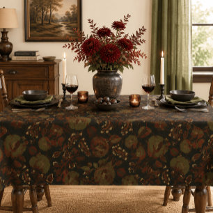 Donkere Sfeervolle Vintage Bloem Gothic Cottage Tafelkleed