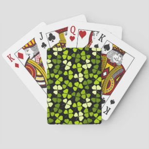 Donkere Shamrock patroon groen & zwart Pokerkaarten