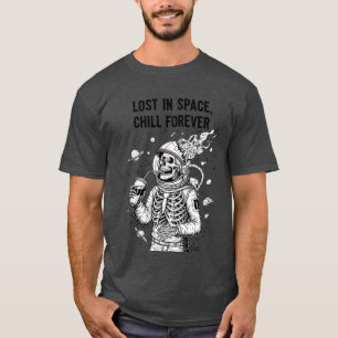 Donkere Skelet Astronaut in de Ruimte Drinkt  T-shirt