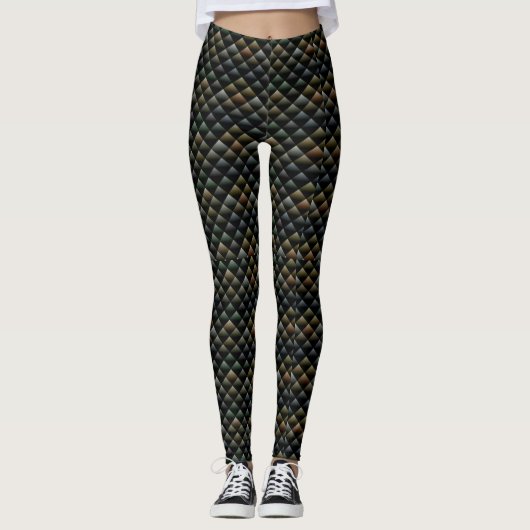 Donkere Slangenprint Leggings (Voorkant)