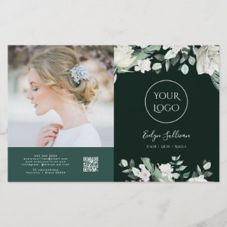 Donkere smaragd groen bifold brochure