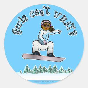 Donkere Snowboarder Ronde Sticker