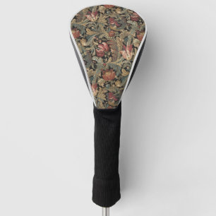 Donkere, sombere vintage bloem botanische patroon golfheadcover