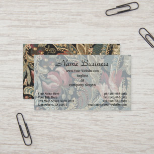 Donkere, sombere vintage bloem botanische patroon visitekaartje